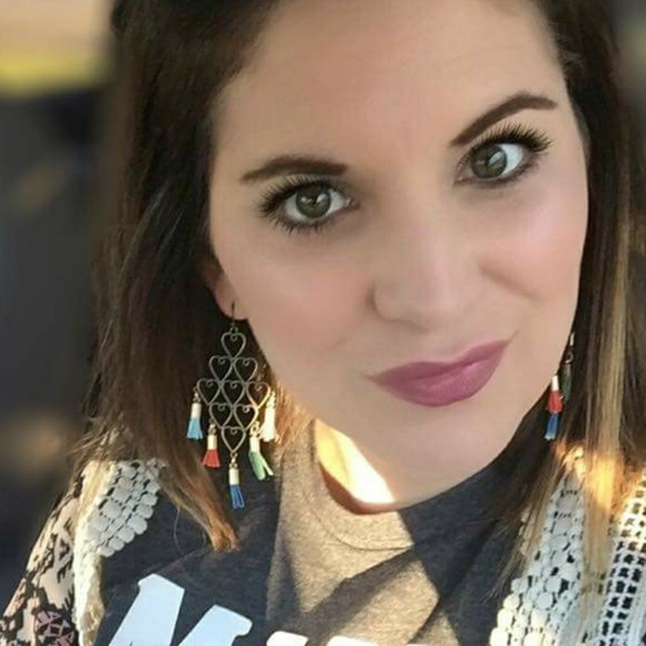 Boho statement tassel earrings - Picture 2 of 2